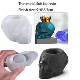 3D Crânio Flower Pot Silicone Moldes, Porta-Caneta Concreto, DIY Indoor Cimento Plantadores Molde, Desktop Organizadores, Argila Molde