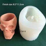 3D Crânio Flower Pot Silicone Moldes, Porta-Caneta Concreto, DIY Indoor Cimento Plantadores Molde, Desktop Organizadores, Argila Molde