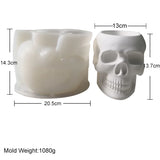 3D Crânio Flower Pot Silicone Moldes, Porta-Caneta Concreto, DIY Indoor Cimento Plantadores Molde, Desktop Organizadores, Argila Molde