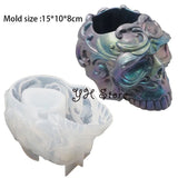 3D Crânio Flower Pot Silicone Moldes, Porta-Caneta Concreto, DIY Indoor Cimento Plantadores Molde, Desktop Organizadores, Argila Molde