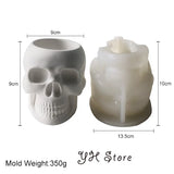 3D Crânio Flower Pot Silicone Moldes, Porta-Caneta Concreto, DIY Indoor Cimento Plantadores Molde, Desktop Organizadores, Argila Molde