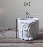 Vaso de silicone de cimento, molde manual, artesanato, suculentas, forma de padrão criativo, design, planta, bacia, coruja, molde