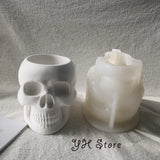 3D Crânio Flower Pot Silicone Moldes, Porta-Caneta Concreto, DIY Indoor Cimento Plantadores Molde, Desktop Organizadores, Argila Molde