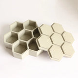 Vaso de flores hexagonal poroso, molde de silicone, favo de mel, caixa de armazenamento de cimento, molde de caixa de joias