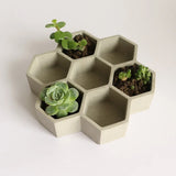 Vaso de flores hexagonal poroso, molde de silicone, favo de mel, caixa de armazenamento de cimento, molde de caixa de joias