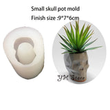 3D Crânio Flower Pot Silicone Moldes, Porta-Caneta Concreto, DIY Indoor Cimento Plantadores Molde, Desktop Organizadores, Argila Molde