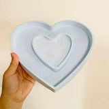 Grande Concreto Coração Forma Silicone Mold, DIY Coração Prato De Armazenamento, Castiçal, Resina Bandeja De Jóias, Fundição