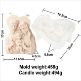 Virgem Maria Silicone Vela Mold, Figura Míica Ocidental, Deusa Maria Estátua, Escultura, Cimento Concreto, Molde de gesso, 2D Grande