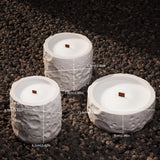 Molde de copo de vela de armazenamento de espaço redondo padrão de lua decoração de mesa molde de silicone de gesso molde de recipiente de vela de concreto de gesso