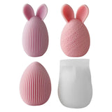 Ovo de páscoa coelho forma de ovo molde de silicone vela gesso ornamento molde decoração vela fazendo suprimentos