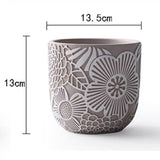 Vaso de plantas europeu de concreto, molde de silicone, decoração simples de folhas de flores, padrão em relevo, vaso de flores de cimento, moldes de silicone