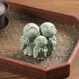 Guofeng-Zen Cimento Pequeno Buda Escultura Silicone Molde, Tabletop Gesso, Chá Pet, Fish Tank, Paisagem Molde Buda
