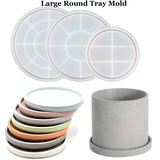 Bandeja Redonda Grande De Cimento De Silicone, Molde De Resina Epóxi, Bandeja Decorativa, Flor Seca, Vaso De Concreto, Base Fazendo Ferramentas, 3 Tamanhos