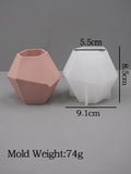Hexagonal Faceta Jar Silicone Mold, DIY Gesso Concreto, Irregular Vela Perfumada Cup, Pen Holder, Caixa De Armazenamento, Craft Mould, Home Decor