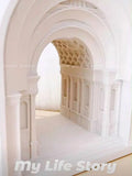 Retro castelo molde de gesso arqueado concreto atenas academia construção de cimento artesanato molde de silicone decoração para casa argila sabão molde