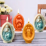 3D Páscoa Jesus Ovo Vela Molde, Molde De Silicone, Molde Virgem Maria, Resina Jesus Ovo, Moldes De Gesso, Presente De Páscoa, Novo, 2024