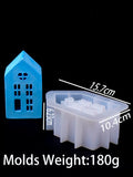 Casa 3D Castiçal Moldes, Janela Oca, Molde Do Castiçal, Gesso, Concreto Scented Stand, DIY Artesanato Presente, Home Decor