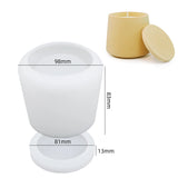 Frasco De Vela Redonda Com Tampa, Molde De Silicone, DIY, Caixa De Armazenamento De Jóias, Fabricação De Artesanato, Gesso, Resina Epóxi, Vaso, Moldes De Fundição, Decoração De Casa