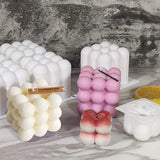 Molde de vela de silicone 3d cubo cozimento mousse bolo molde diy bolha quadrada sobremesa moldes cozinha bakeware acessórios grau alimentício