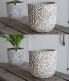 Vaso de plantas europeu de concreto, molde de silicone, decoração simples de folhas de flores, padrão em relevo, vaso de flores de cimento, moldes de silicone