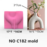 Novo 14-24cm grande vaso minimalista nórdico resina molde de silicone forma geométrica irregular vaso concreto cimento gesso molde de silicone