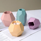 Hexagonal Faceta Jar Silicone Mold, DIY Gesso Concreto, Irregular Vela Perfumada Cup, Pen Holder, Caixa De Armazenamento, Craft Mould, Home Decor