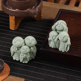 Guofeng-Zen Cimento Pequeno Buda Escultura Silicone Molde, Tabletop Gesso, Chá Pet, Fish Tank, Paisagem Molde Buda