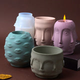 Face Lips Jar Moldes De Silicone, Vasos De Concreto, Frasco De Armazenamento, Pen Holder, Copos De Vela, Ornamento De Resina De Molde, Artesanato De Arte, Artesanato De Gesso