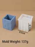 Molde de vela perfumada em mosaico, molde de silicone, faça você mesmo, quadrado, redondo, suporte de caneta, vaso de flores, molde de resina, gesso criativo, artesanato, presente, decoração de casa