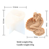 Dormir Sereia Vela Molde Silicone Conch Mulher Sabão Resina Gesso Molde Corpo Humano Gelo Chocolate Baking Set Home Decor Presentes