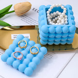 Silicone Bubble Cube Box com Tampa, 3D Rubik's Cube, Vela Jar, Gesso, Recipiente De Armazenamento De Concreto, Resina Epóxi Mold, Home Decor