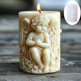 3d asa anjo alívio cilindro vela molde de silicone anjo de páscoa flor estátua cilindro resina molde de silicone artesanato moldes de gesso