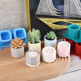 Vaso de flores de concreto redondo com 3 buracos, molde de silicone, molde de concreto de gesso para vaso de flores suculentas, decoração de vela de aromaterapia diy