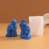 3D Silicone Vela Mold, Religioso Natividade Mold, Aromaterapie, Stone House Scene, Estátua Retrato, Santo Religioso, Material do feriado