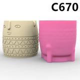 3D Cartoon Retrato Silicone Mold, suculento Planta Flowerpot, Abstrato Facial Pen Holder, Caixa De Armazenamento, Molde De Gesso