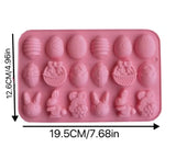 Molde de silicone 18-cavidade para páscoa, ferramentas de cozimento, chocolate, páscoa, páscoa, páscoa, bolo, cozimento, cozimento, 1pc