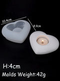 Silicone Mold Candle Holder para Home Decor, DIY Concrete Gipsita Candle Holder, Molde de resina epóxi, 3D Candlestick Crafts, Estrela, Lua, Coração
