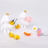 Diy coelho segurar balde ornamento molde de silicone gesso coelho segurando flores fazendo plataforma decoração do carro resina molde artesanato