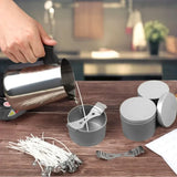 Conjunto de pote de cera para castiçal, 206 peças, suporte de ferro para velas perfumadas, ferramentas para fazer velas, jarra de velas, decoração de festa em casa, presentes de aniversário