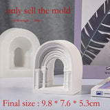 Retro castelo molde de gesso arqueado concreto atenas academia construção de cimento artesanato molde de silicone decoração para casa argila sabão molde