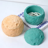 Lua Caixa De Armazenamento De Silicone Molde com Tampa, Gesso Esférico, Copo De Vela Perfumada, Molde De Resina, Série Espacial DIY, Presentes Artesanais, Ornamentos