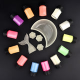 Luminous Glitter Powder para Nail Art, pigmento de resina epóxi, molde DIY, brilho no escuro, jóias fazendo suprimentos, 12 cores por conjunto