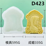Virgem Maria Silicone Vela Mold, Figura Míica Ocidental, Deusa Maria Estátua, Escultura, Cimento Concreto, Molde de gesso, 2D Grande