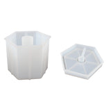 DIY resina epóxi Mold titular da lâmpada, cubo hexagonal, cilindro lâmpada de cabeceira, Silicone Mold, decoração Home