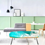 Molde de silicone de resina epóxi oval grande, 63cm, mesa elíptica de rio, resina de silicone, molde de mesa retangular redondo