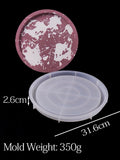 Molde redondo da bandeja do silicone para a decoração Home, armazenamento do Coaster, placa do armazenamento, base do vaso, molde da resina, gesso, molde concreto da carcaça