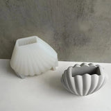 Criativo Shell Vaso Silicone Molde Gesso Cimento Molde DIY Handmade Pen Holder Flower Pot Artesanato Fazendo Casa Desktop Decoração Simples