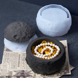 Lua Caixa De Armazenamento De Silicone Molde com Tampa, Gesso Esférico, Copo De Vela Perfumada, Molde De Resina, Série Espacial DIY, Presentes Artesanais, Ornamentos