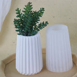 Gesso Vaso Listrado Silicone Mold DIY Flower Pot Decor Cimento Gesso Flower Pot Estilo Minimalista Home Decor Desktop Ornaments