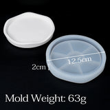 Molde De Silicone Redondo para DIY, Handmade Plum Blossom Shape, Coaster, Gesso, Bandeja De Armazenamento De Concreto, Flower Pot Base, Home Decor
